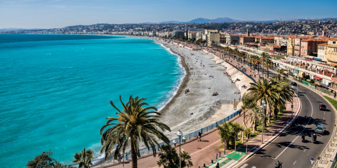 The Promenade des Anglais: where the French Riviera&rsquo;s turquoise waters meet timeless elegance.