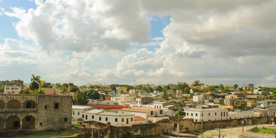 Historic colonial architecture and cityscape in Santo Domingo, Dominican Republic.